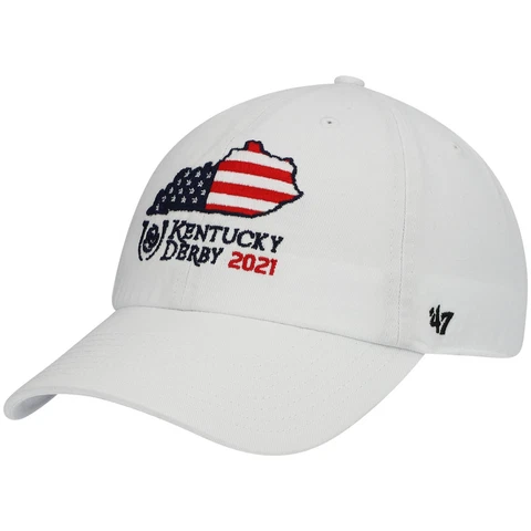Men's '47 White Kentucky Derby 147 Statesman Flag Fill Adjustable Hat Cover