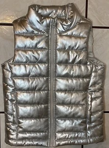 Ideology Puffy Vest Size 6x Girls Silver Zip Up - Picture 1 of 10