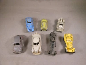 LOT 7 Vtg Tootsietoy USA Toy Cast Metal VW Bug Ford Coupe Dragster Hotrod MG Tow - Picture 1 of 22