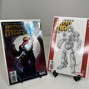 2 Ultimate Iron Man Marvel Issue 1 Alternate Covers Holo Cover Sketch Cover VF - Picture 1 of 15