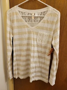 Route 66 Womens Medium M Striped Blouse Top Shirt Brand New Nwt Cute - Picture 1 of 23