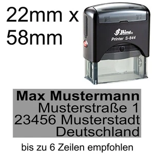 Shiny Printer S-844 22x58mm Rechtsbündig  Adressstempel Stempel Firmenstempel - Bild 1 von 1