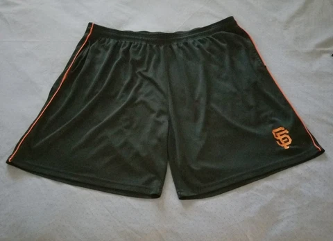 Majestic Men Shorts 5XLT Black w/ Orange Logo San Francisco Giants Elastic Waist Cover