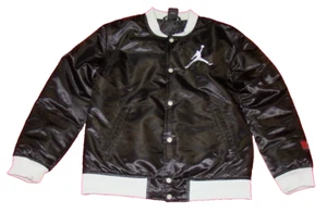Nike Air Jordan Jumpman BOYS Large 12-13 Black Satin Bomber Jacket Sewn JORDAN - Picture 1 of 8