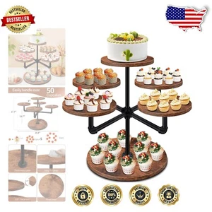 Charming Brown Cupcake Stand - 3-Tier Heavy-Duty Display for Any Occasion - Picture 1 of 8