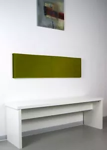 L Wand-Kissen Breite 115cm mit Montage-Set - Samt - in oliv oder senf - Picture 1 of 3
