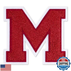 VGROSIA 6-1/2" Red Iron On Letters Large Varsity Letter Patches Large Chenill - Picture 1 of 5