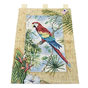 Aloha Tropical Palms Macaw Parrot Tapestry Wall Hanging - Picture 1 of 1