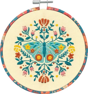 Embroidery Kit ~ Dimensions Learn-a-Craft Moth with Decorative Hoop #72-76293 - Picture 1 of 7