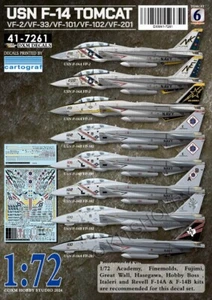 DXM decal 1/72 USN F-14 Tomcat VF-2 / VF-33 / VF-101 / VF-102 / VF-201 - Picture 1 of 4