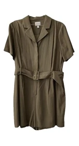 Nine West Utility Romper Olive Green Belted Short Sleeve Womens Sz XL NWT - Picture 1 of 11