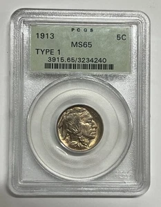 1913 Type I Buffalo Nickel PCGS MS65 Better Date Old Holder - Picture 1 of 4