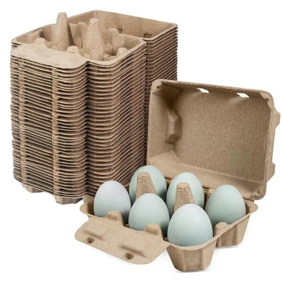 TUTATA Duck Egg Cartons,25 Pack, Half Dozen Jumbo Egg Carton, Blank Top