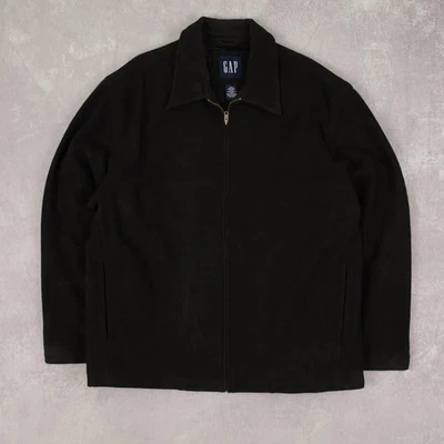 Gap Vintage 90s Wool Full Zip Bomber Jacket XL Men's Black Collared - Image 1 of 4
