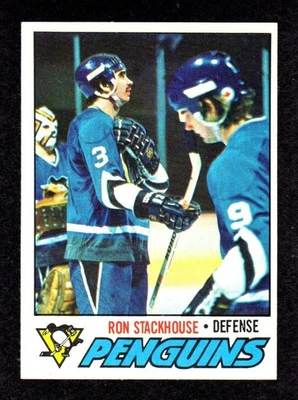 1977-78 Topps #157 Ron Stackhouse Pittsburgh Penguins NHL Hockey Card NM - Image 1 of 2