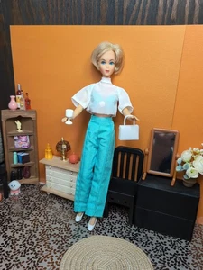 Vintage Barbie Clone Outfit - transparentes Oberteil, BH, Hose, Handtasche, Schleifenschuhe, Cup + - Bild 1 von 20