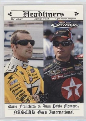2008 Press Pass Speedway Headliners Gold Juan Pablo Montoya Dario Franchitti #92 - Image 1 of 2