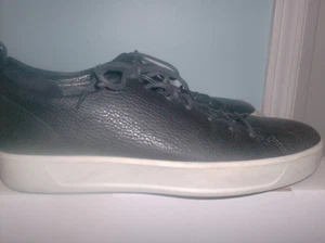 ECCO Soft 8 Danish Design Schwarz Leder Herren Sneaker Größe EU 44 USA Größe 10 NEU - Bild 1 von 4