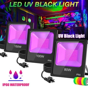 80W 100W 150W LED UV Black Light For Christmas Disco Stage Lighting Flood Light - Picture 1 of 15