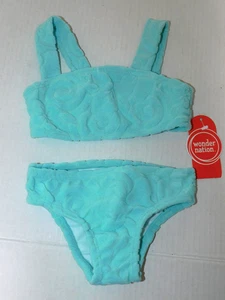 18 Months Toddler Baby Girl Mint Green Swimsuit Two Piece Bathing Suit - Picture 1 of 6