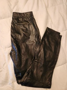Kunstleder schwarz Spanx Leggings Viskose mittelgroß 28" Schrittlänge Damen TOP - Bild 1 von 11