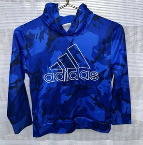 Adidas Blue/Black Camo Hoodie Youth Size Small 19x16 - Picture 1 of 4