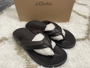 Sandalias OluKai Para Hombre Talla 10 Mea Ola Cuero Playa Exterior - Java Oscuro Nuevas En Caja - Imagen 1 de 15