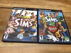 The Sims & The Sims 2 Pets (Sony PlayStation 2) Complete & NICE DISCS Fast Ship - Picture 1 of 9