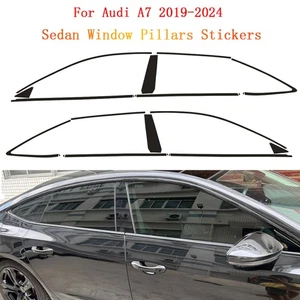 Chrome Delete Blackout Overlay For Audi A7 4K8 2019-2024 Window Trim - Picture 1 of 9