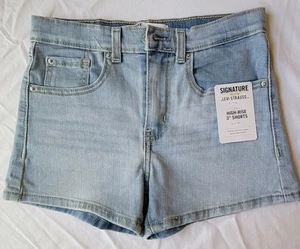 Girls Signature Levi Strauss Size 12 Reg High-rise 3" Denim Shorts. - Picture 1 of 3