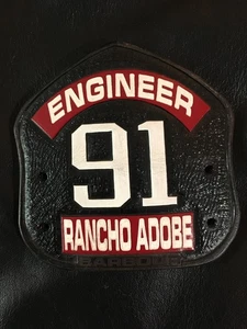 Vintage Sonoma Co Feuerwehr Helm vorne " Rancho Adobe Engineer # 91 " - Bild 1 von 2