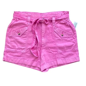 Pantalones Cortos OLD NAVY Para Mujer Talla Mediana Rosa Bolsa de Papel Corbata Cintura NUEVO - Imagen 1 de 6