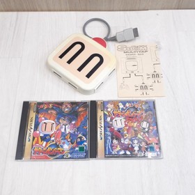 SBOM MULTITAP Hudson Bomberman Sega Saturn Controller Multi Tap with 2 Games
