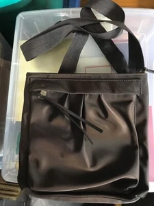 MZ WALLACE BROWN NYLON CROSSBODY W FRONT POCKET ZIPPER 9X9. INCH - Picture 1 of 5