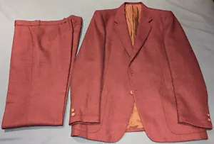Tony Barlow vintage pure wool suit, thick heavy-weight, burgundy, size 40 (long) - Picture 1 of 21