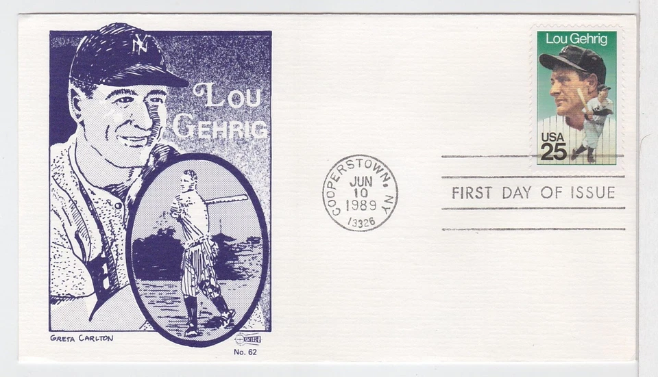 TurtlesTradingPost- Lou Gehrig- Baseball 1989 #2417 FDC Eastern Cachet - Image 1 of 1