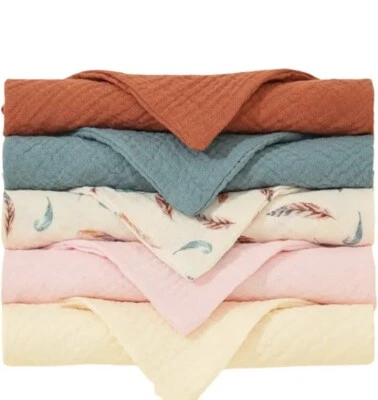 Paños 100% Algodón Muselina Natural Suave 12"x12" 5 Unidades Boho Foto 1 de 4