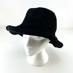 UGG X TELFAR Black Suede Leather Sherpa Lined Bucket Hat Women’s S/M NWOT - Picture 1 of 3