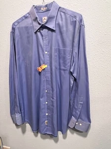 Peter Millar Button Down Shirt Men Size XL Blue 100% Cotton Collared Long Sleeve - Picture 1 of 8