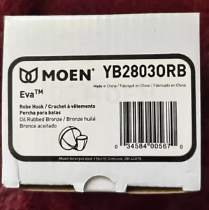 Moen Eva Oil Rubbed Bronze Single Robe Hooks YB2803ORB Lot Of 3 New Open Box - Picture 1 of 4