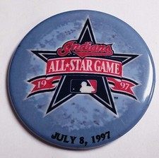 Vintage 1997 MLB All-Star Game "Tie-Dye" Button 7/8/97 Jacobs Field Cleveland OH