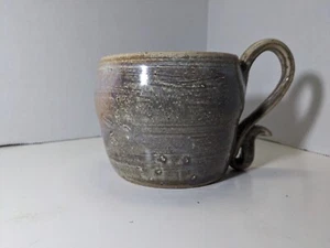 Studio Art Pottery Coffee Cup Mug Artist Signed Glaze Gray - Picture 1 of 7