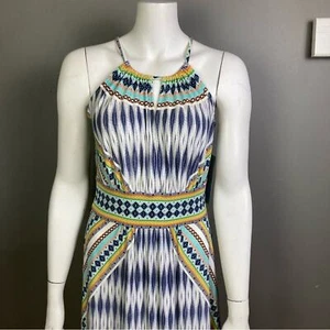 London Times maxi dress size 8 NWT Southwestern halter longline sleek Cleopatra - Picture 1 of 15