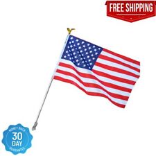 US American Flag Kit with 6 Foot Steel Pole And Bracket Poly Cotton 3 Ft x 5 Ft