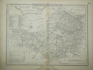 Antiquarian SOMERSETSHIRE Map (c1845) Somerset, English County, Archer/Dugdale - Picture 1 of 2