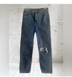 Women’s Express Jeans Sz 4R Super High Rise Mom Jeans Distressed - Picture 1 of 4
