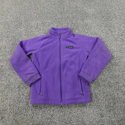 Jaqueta Columbia Meninas M 10/12 Azul Manga Longa Zíper Suéter Juventude Crianças Exterior - Imagem 1 de 4