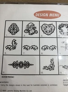 Janome Sewing Machine Memory Card #6 Floral Design Series W/Templates. - Picture 1 of 17