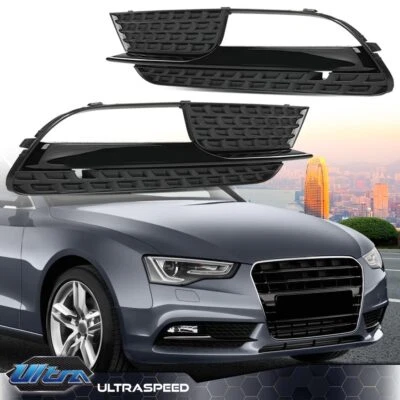 Fit For 2012-2016 AUDI A5 Front Bumper Lower Fog Light Grilles Cover Trim - Image 1 of 4