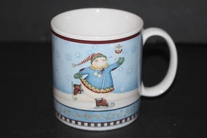 Oneida Schneefeen Becher Tasse von Debbie Mumm Winter Urlaub Schneemann Teetasse blau  - Bild 1 von 12